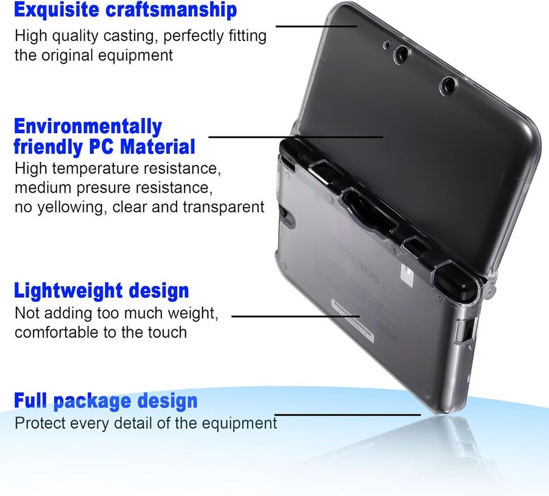 VSEER 3DS XL Case - Ultra Clear Crystal Transparent Hard Shell Protective Case Cover Skin for Nintendo 3DS XL LL - [New Modified Hinge Design] - Image 4